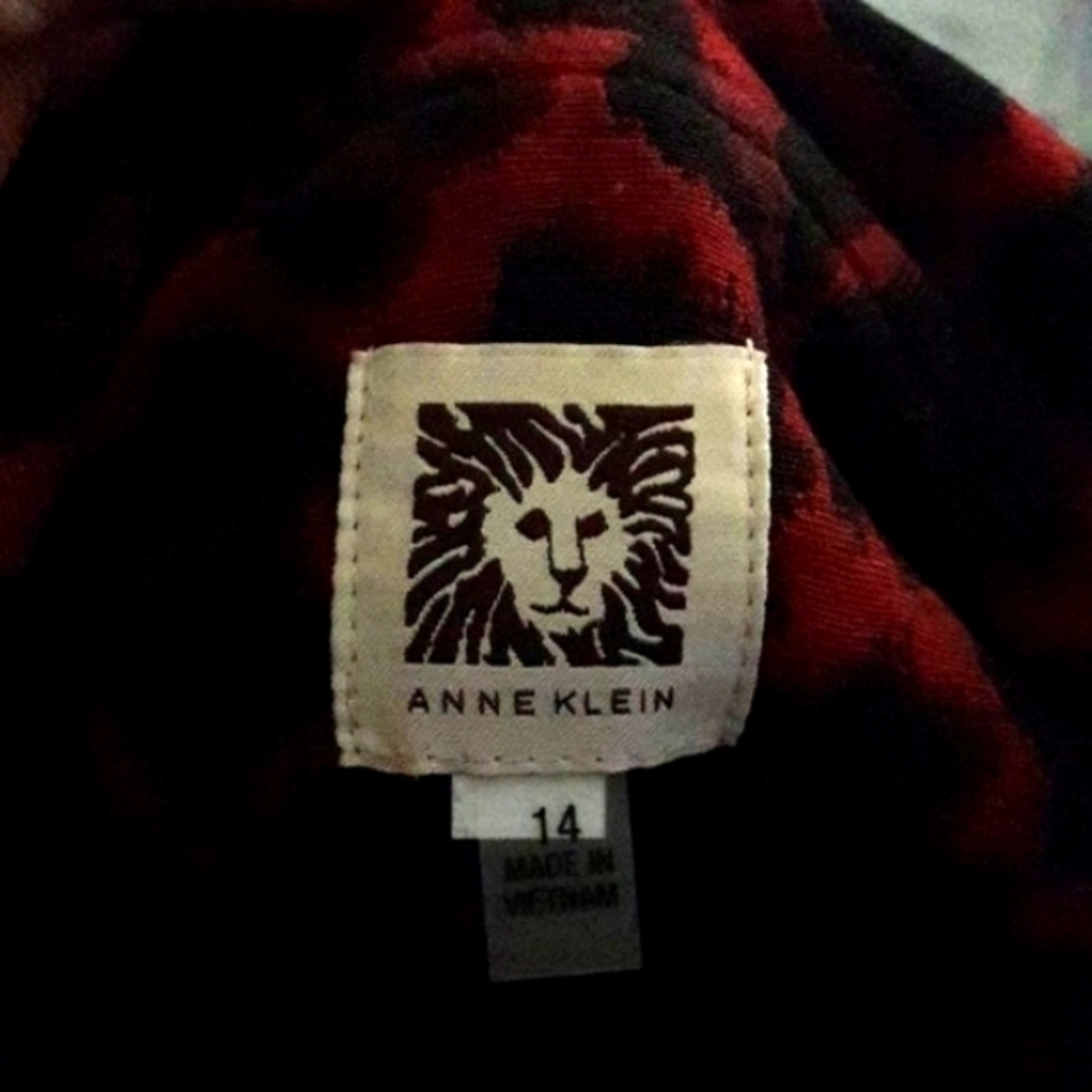 Stunning Anne Klein Maroon Leopard Print Dress, 14 - Picture 2 of 8